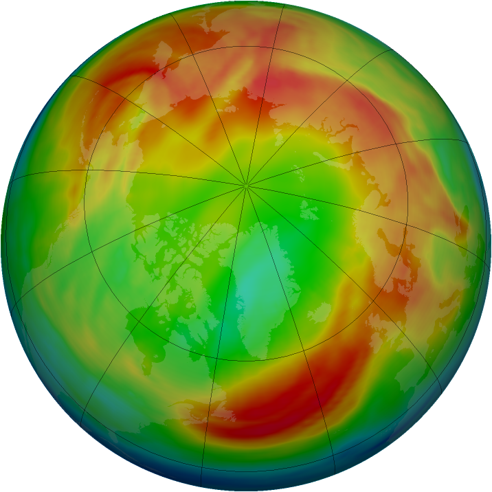 Arctic ozone map for 13 February 2007